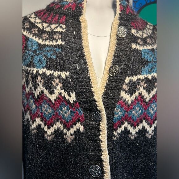 Woolrich women’s Wool Fair Isle Vintage Cardigan Size M - Picture 6 of 9